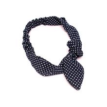 Ladies cotton neck hairband - red with white spots