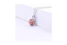 Red Swarovski Crystal Ball Pendant Necklace