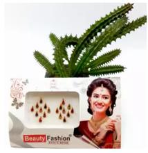 Combo Of Green/Red/Yellow Potey Mala, Green/Red Stone Studded Bangles- Flower Hair Clip With Free Bindis (4 Packets)