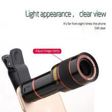 Clip-on 12x Optical Zoom Mobile Phone Telescope Lens HD