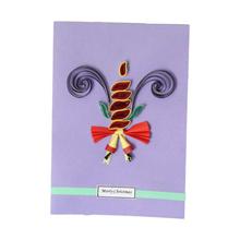 Christmas Bell Designed Paper Quilled 'Merry Christmas' Card