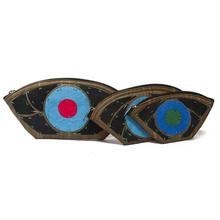 Brown/Blue Circle Printed Stitched Purse For Women