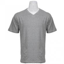 Grey V-Neck Lycra T-Shirt For Men