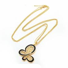 Gold Color Butterfly Necklace With Austrian Rhinestone