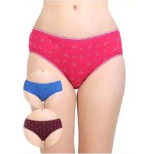 Bodycare Pack of 3 Premium Printed Cotton Briefs For Women (400-D) - Assorted