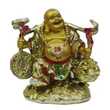 Golden/Red/Pink Color 9 Inch Laughing Buddha Statue