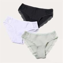 Cotton Panty 3Pcs/lot Solid Women's Panties Comfort