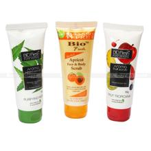 Bio Fresh Pure Herbal Aroma Fruit Scrub - 50g/Bio Fresh Pure Herbal Aroma Neem Scrub - 50g/Bio Fresh Apricot Face & Body Scrub - 65g - Pack Of 3