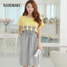 BAHEMAMI 2018 Summer Maternity Clothing Wear Breast Feeding Cotton Maternity Dresses Clothes for Pregnant Women Pregnant Dress