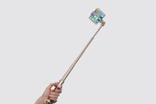 Coteetci Aluminum Selfie Stick With Leather Handle Gold