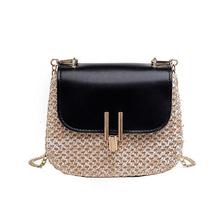 New Elegant Women Straw Messenger Bag Versatile Messenger