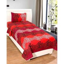 Homefab India Dreams 140 TC Polycotton Double Bedsheet with 2 Pillow Covers - Modern, Maroon