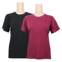 Pack Of 2 Cotton T-Shirt For Women -Black/Maroon