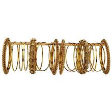 Mansiyaorange Traditional Party Wear Antique Work Golden Color Golden Bangles for Women Stylish