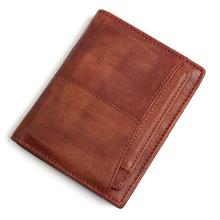 Promo Wallet Vintage Genuine Leather Men's Short Wallet