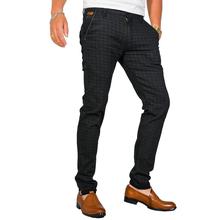 Virjeans Stretchable Cotton Check Chinos Pant for Men (VJC 712) Black