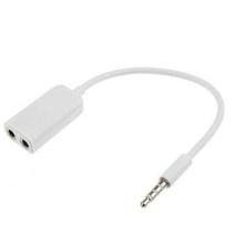 3.5mm Audio Jack Stereo Headphone Splitter Cable Adapter- White