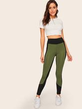 Colorblock Wide Waistband Leggings