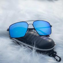 Men square Polarized Curve Oversized Sunglass : -Sky Blue