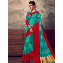 Stylee Lifestyle Turquoise Banarasi Silk Woven Saree (1833)