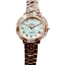 Ultima White Roman Dial Stone Studded Analog Watch For Women