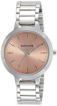 Sonata Elite 8141SM01 Rose Gold Dial Analog Watch For Women - Silver