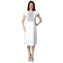 Nine Maternity White Printed Dress  For Women - 5360