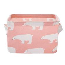 Seluna Desktop Storage Basket Cute Printing Waterproof Organizer Cotton Linen Sundries Storage Box Cabinet Underwear Storage Bag