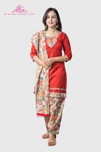 Women Pure Cotton Kurti & Printed Patiala Set – Maroon