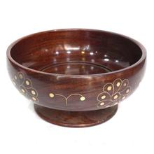 Wooden Carved Round Bowl