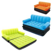 5 in 1 Best Way  Inflatable Velvet Air Sofa Cum Bed with Air Pump
