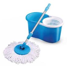 360° Floor Magic Spin Mop Bucket Set Microfiber Rotating Dry Heads With 2 Heads (Color Varied)