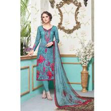 Designer Cotton with Neck Embroidery - Dark Cyan Kurta Salwar for Women