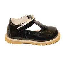 Black Cat Black Velcro Closed Shoes For Girls - BCKS-V212