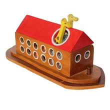 Red/Brown Wooden Noah's Ark Modelled Toy - WNA