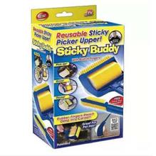 Blue/Yellow Sticky Buddy Reusable Lint Roller/Hair Remover Brush