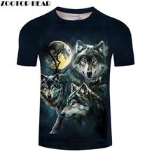 Black tshirt Wolf t shirt Men t-shirt Anime Tee 3D Top Harajuku