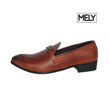 Mely Brown Slip On Belt Loafer Shoe for Men-L007 BRN