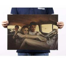 On The Road Classic Movie Design Kraft Paper Wall Decal