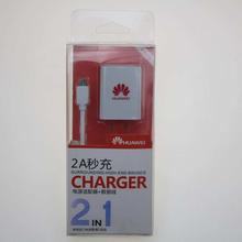 2in1 Flat Pin 2.0A for Huawei Mobile Charger With Micro USB Cable