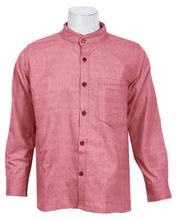 Orange Cotton Full Sleeve Kurta Shirt For Men