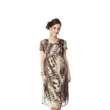 Nine Maternity Brown Printed Maternity Dress For Women