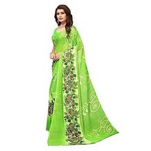 AKHILAM Women's Georgette Saree (Green, Free Size)