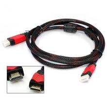 Red Wired 1.5 Miter HDMI to HDMI Nylon Cable