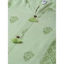 Women Floral Print Viscose Blend A-line Kurta  (Green)