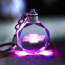 K9 Crystal Car Logo Key Chain Laser Engraved Colorful LED Light Key Ring Glass Keychain Decoration Accessories Pendant Gift