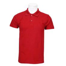 Red Solid Polo Neck 100% Cotton T-Shirt For Men