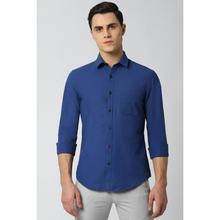 Peter England Navy Full Sleeves Casual Shirt For Men PJSFJSSFW63837