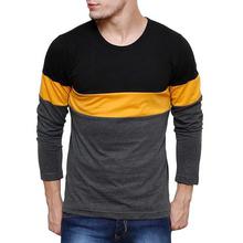 Cenizas Men's Full Sleeves Solid Stripes Round Neck Tshirt/T-Shirt