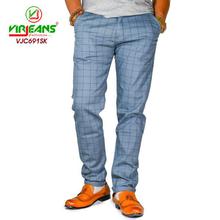 Virjeans Slim Fit Check Cotton Pant (VJC 691) Sky Blue